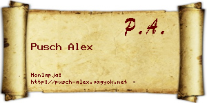 Pusch Alex névjegykártya